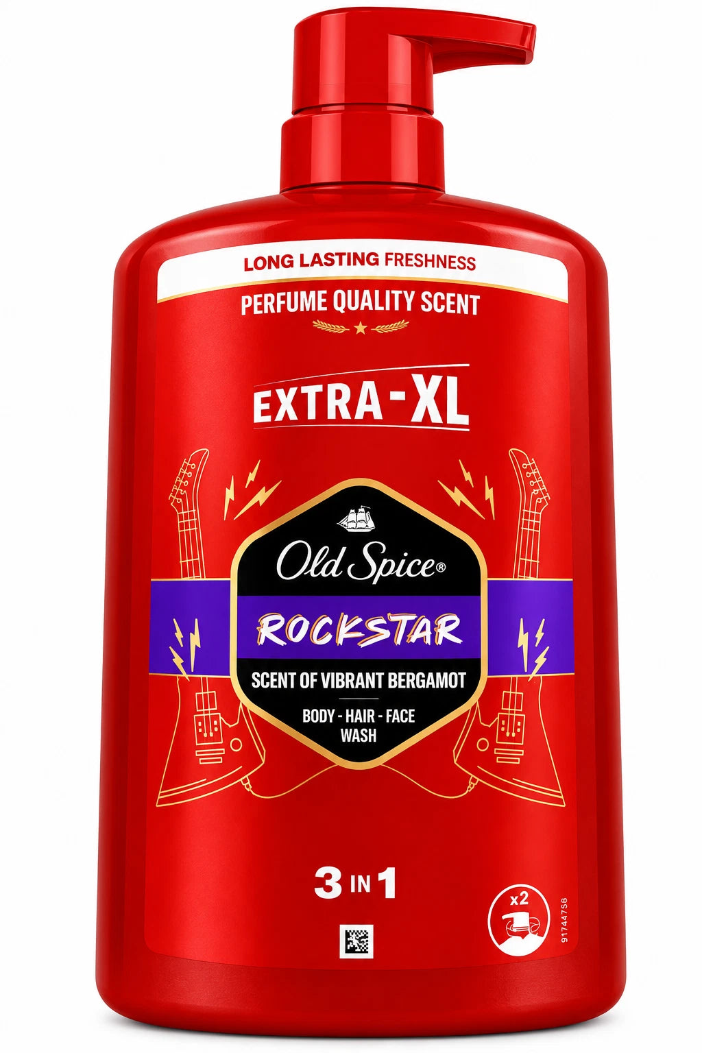 Old Spice Rockstar 3-in-1 Shower Gel & Shampoo - 1L