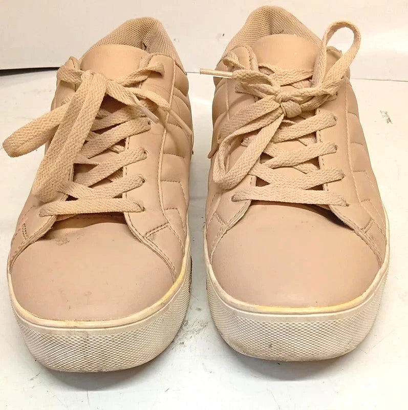 Primark Beige Trainers UK 7 / EU 40 / US 9 Women’s Lace-Up Casual Sneakers