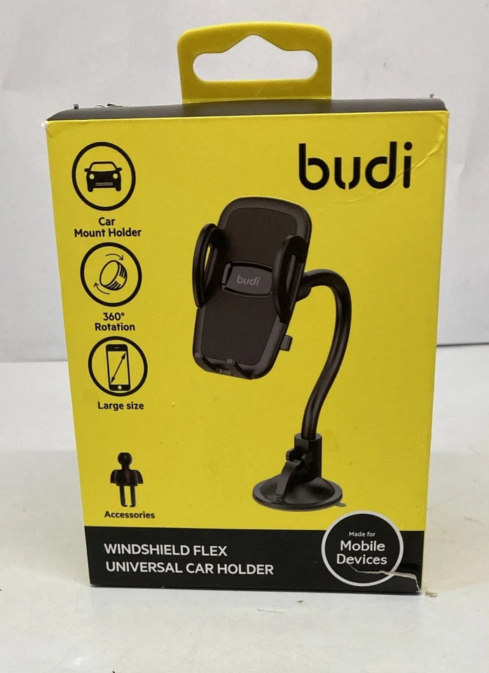 Budi Universal Car Phone Holder 360° Rotating Windscreen Suction Mount