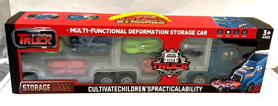 Kids Truck Toy Car Carrier with 6 Mini Cars