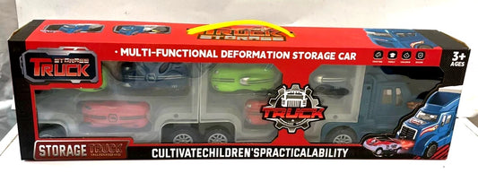 Kids Truck Toy Car Carrier with 6 Mini Cars