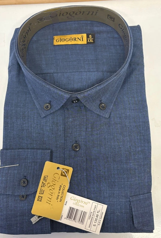 Men Formal Long Sleeve Blue Colour Shirt - Size 5/ 2XL