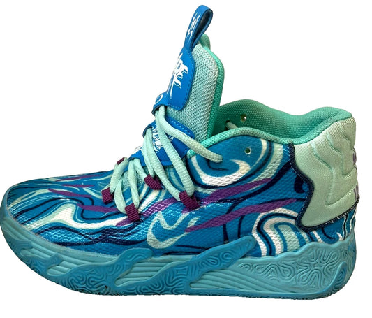 Bare Frae Blue & Teal Basketball Trainers EU 38 High Top Sports Shoes