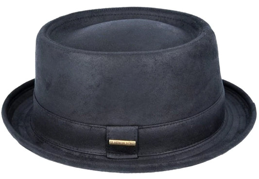 Gladwin Bond Leather Look Pork Pie Hat – Black | Size XL 61cm | PP400PBK