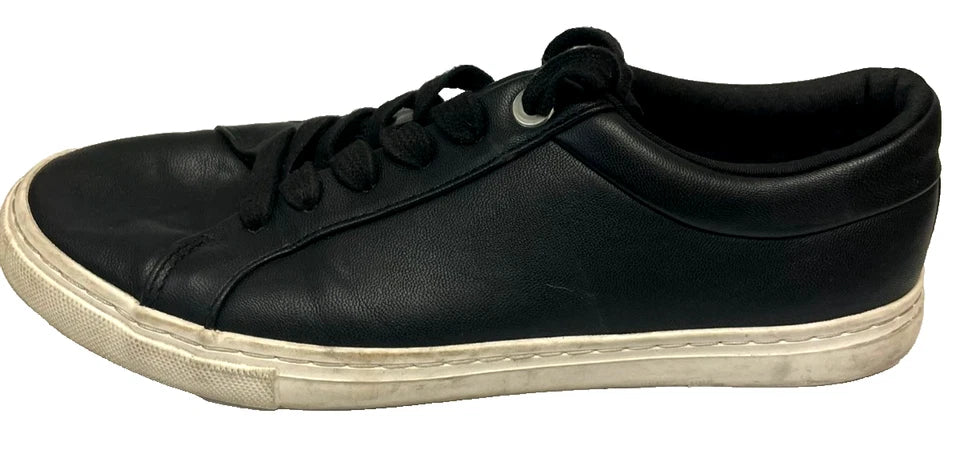 M&S Low Top Leather Trainers Black UK 5.5/ US 7.5M Lace Up Casual Shoes