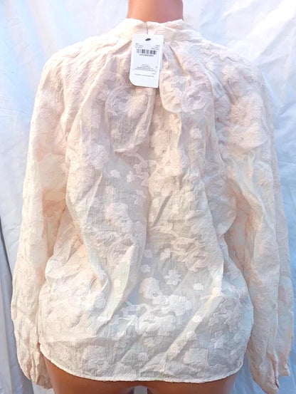 TU Cream Textured Floral Blouse Top UK 14