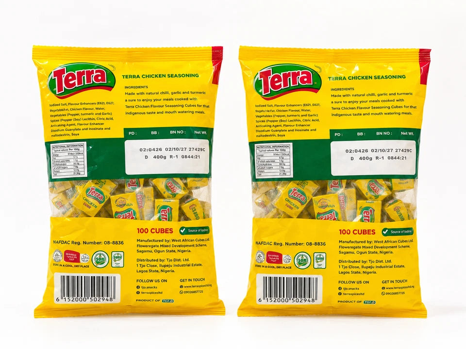2 x Terra Chicken Seasoning Cube | 100 Cubes for Stews & Soups - Exp. Oct 2027
