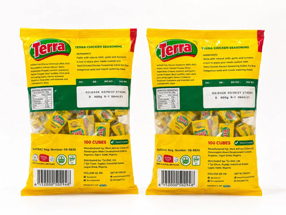 2 x Terra Chicken Seasoning Cube | 100 Cubes for Stews & Soups - Exp. Oct 2027