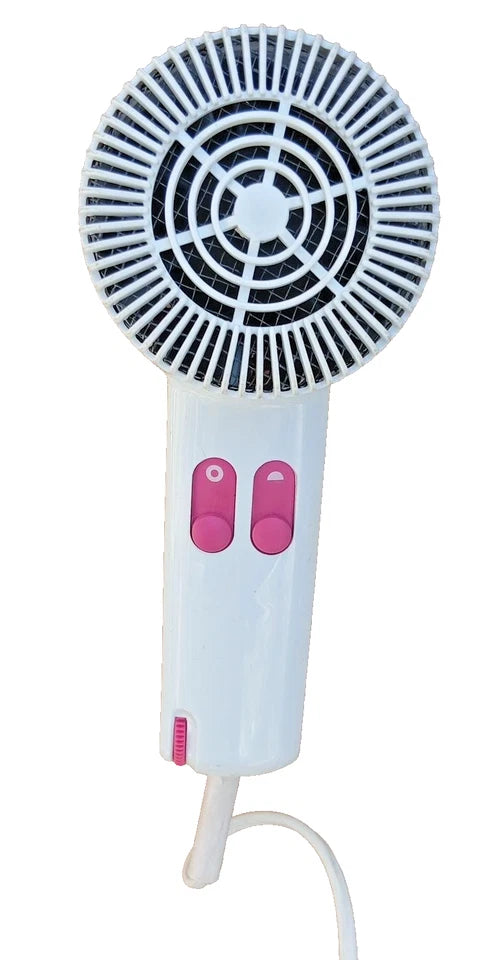 Boots 1200W Hair Dryer 240V White & Pink Compact Travel Hairdryer