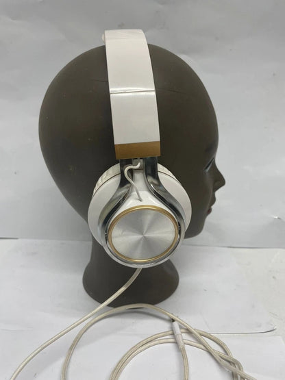 Biensound Over Ear Headphones White Gold Wired Stereo Headphones With Mic
