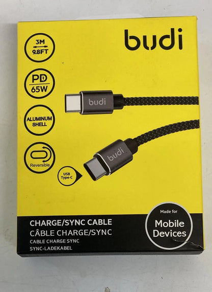 Budi 3M USB-C to USB-C 65W PD Fast Charging Cable