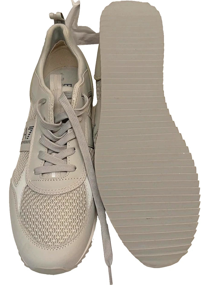 Emporio Armani EA7 Trainers UK 11 EU 46 Grey Mesh Lace Up Sneakers