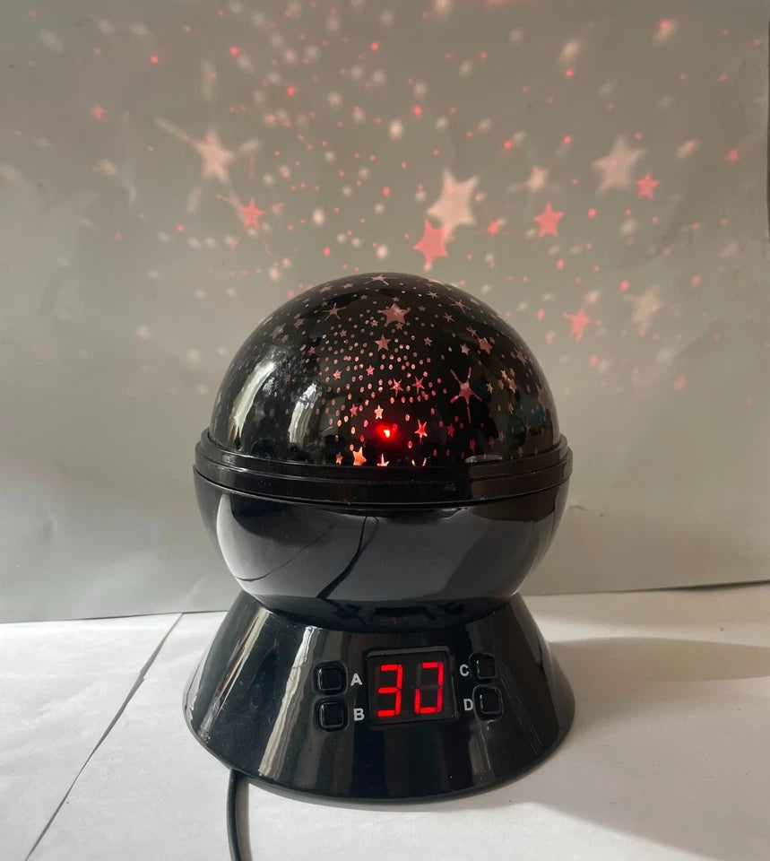 Mokoqi Star Projector Night Light LED Moon Sky Lamp Digital Clock Black