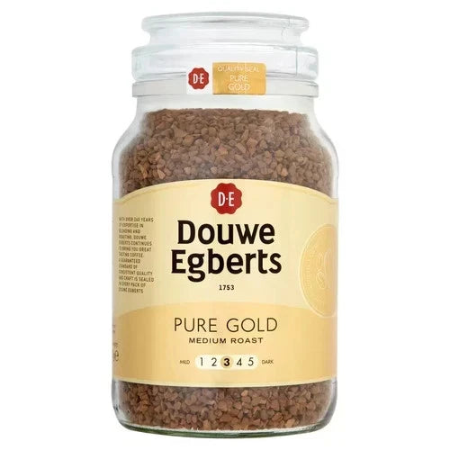 Douwe Egberts Pure Gold Instant Coffee 400g Medium Roast Glass Jar