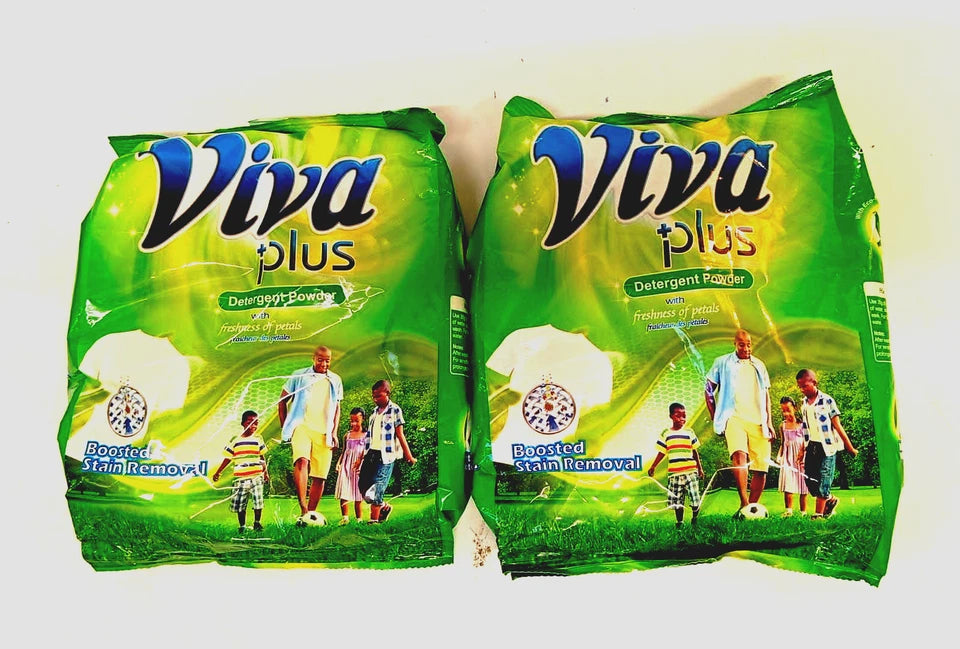 2x Viva Plus Detergent washing Powder cleanses clothes- protects its Colour 330g