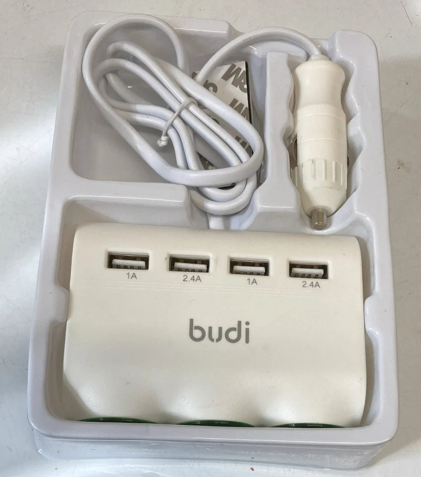 3 Way Car Cigarette Lighter Splitter 4 USB Charger 24W 12V Adapter