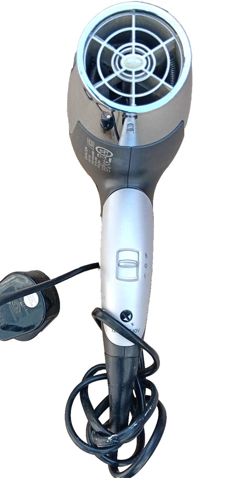 Remington D-3415 Hair Dryer 2000W Dual Voltage Black & Silver Hairdryer