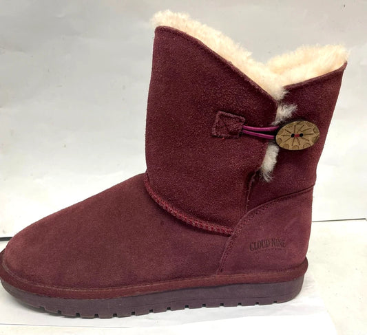 Cloud Nine “The Sage” Sheepskin Boots – Wine – UK 8