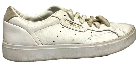 Adidas White Leather Trainers UK 6 / EU 39.5 Casual Sneakers