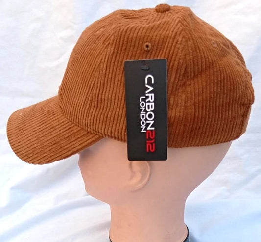 Carbon 212 London Tan Corduroy Adjustable Cap Curved Peak Hat