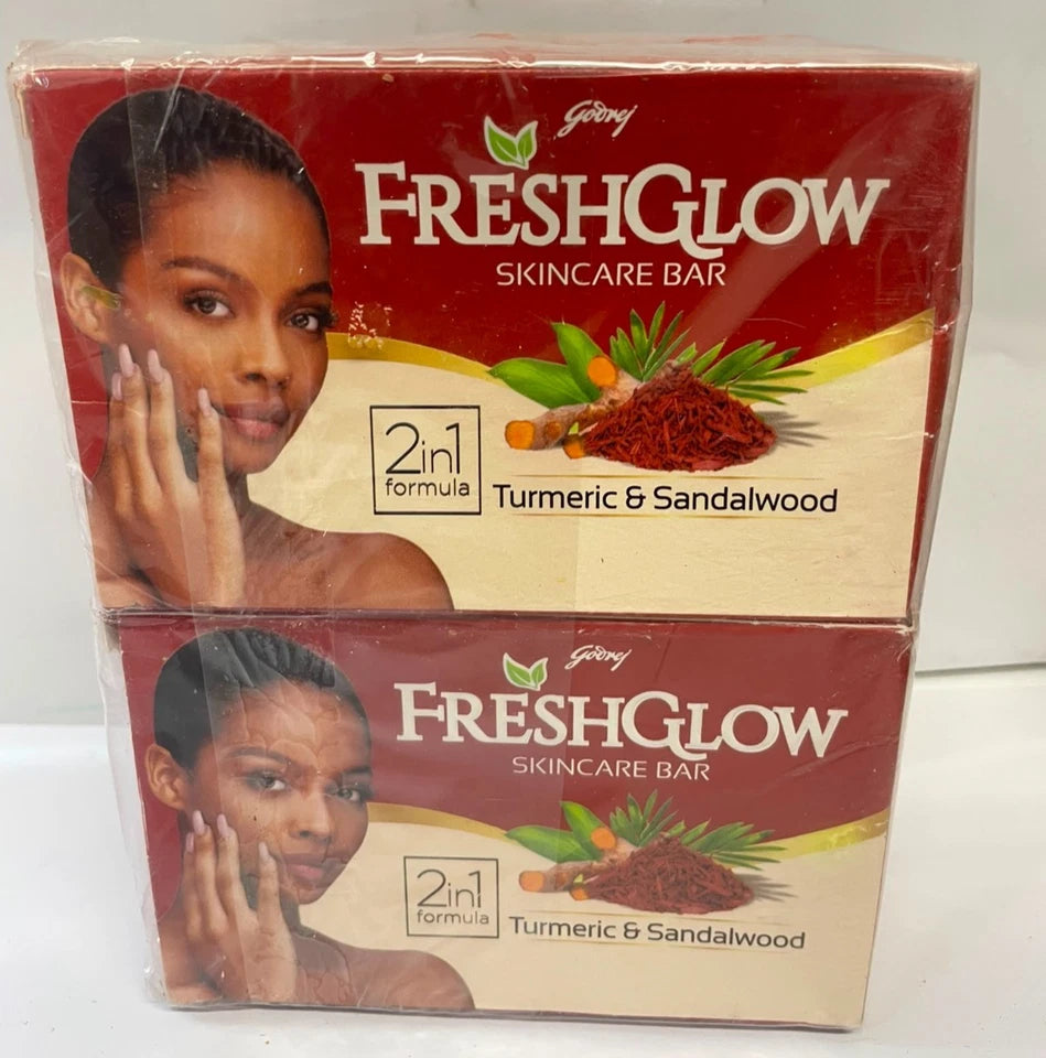 4 x FreshGlow Turmeric & Sandalwood Skincare Cleansing Soap Bars