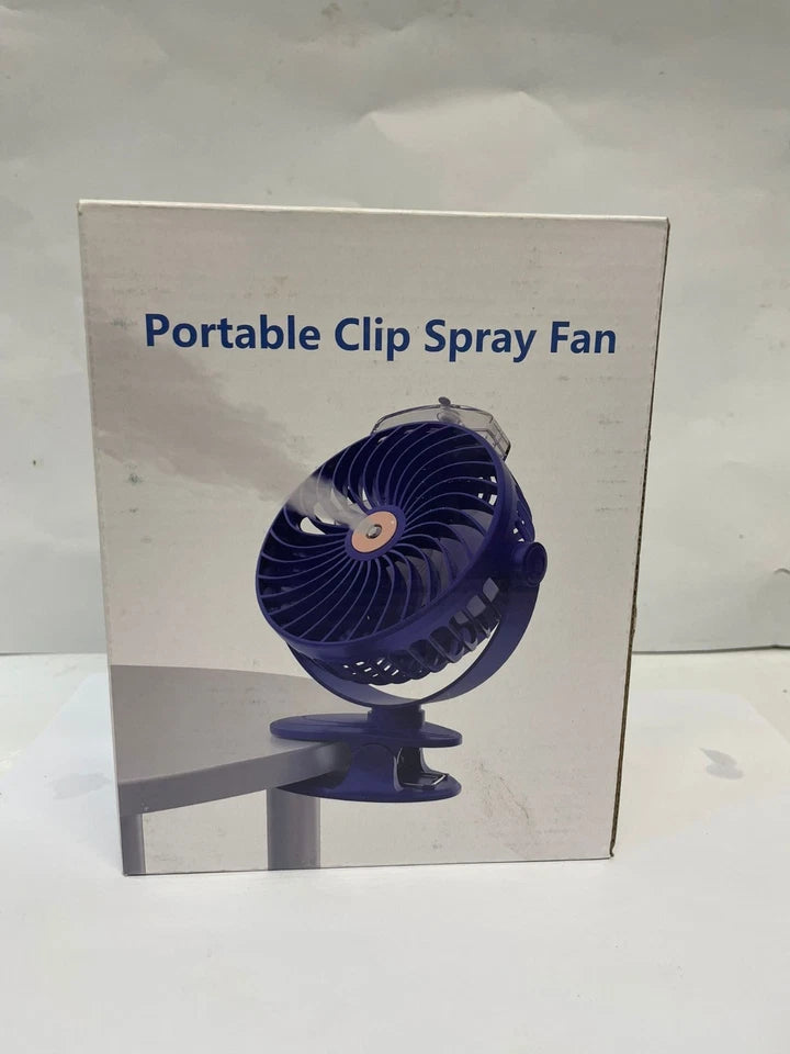 Portable Black Wireless Clip Spray Fan USB Rechargeable Desk Fan