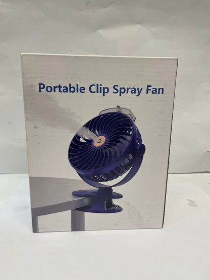 Portable Black Wireless Clip Spray Fan USB Rechargeable Desk Fan