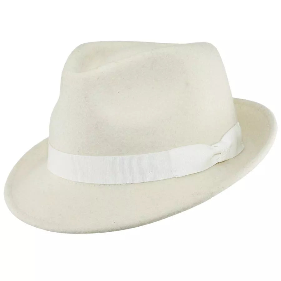 Unisex Mens Women Vintage Classic 100% Felt Wool Fedora Trilby Hat X-Large 61cm