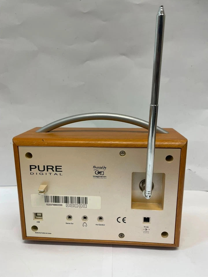 Pure Evoke-1XT DAB Digital Radio Wood Finish Brown Silver Portable Tabletop