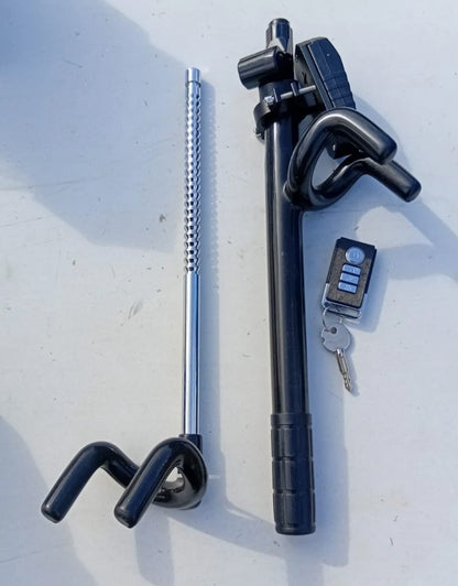 Universal Telescopic Steering Wheel Lock Twin Hook Anti-Theft With Key & Remote