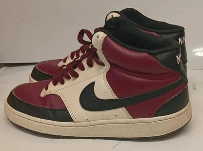 Nike Court Vision Mid Trainers Burgundy & White UK 7 / EU 41 High Top Sneakers