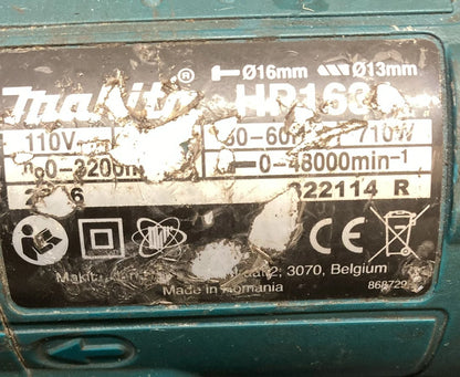 Makita HP1631 110V 710W 13mm Keyless Chuck Percussion Hammer Drill