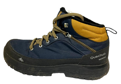 Quechua Blue Yellow Hiking Boots UK 8 EU 42 - Outdoor Walking Shoes