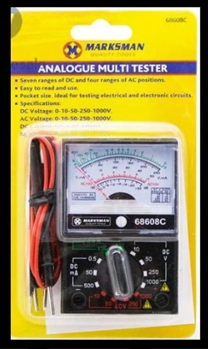 2 x Marksman Analogue Multimeter Multi Tester AC DC Voltage Current - Black