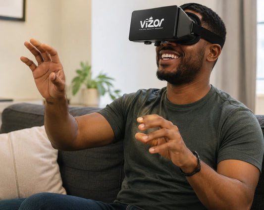 Vizor Smartphone Virtual Reality VR Headset 3D Games Movies 360° Viewing