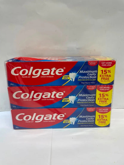 Colgate Maximum Cavity Protection Fluoride Toothpaste 130g Each - 3 Packs