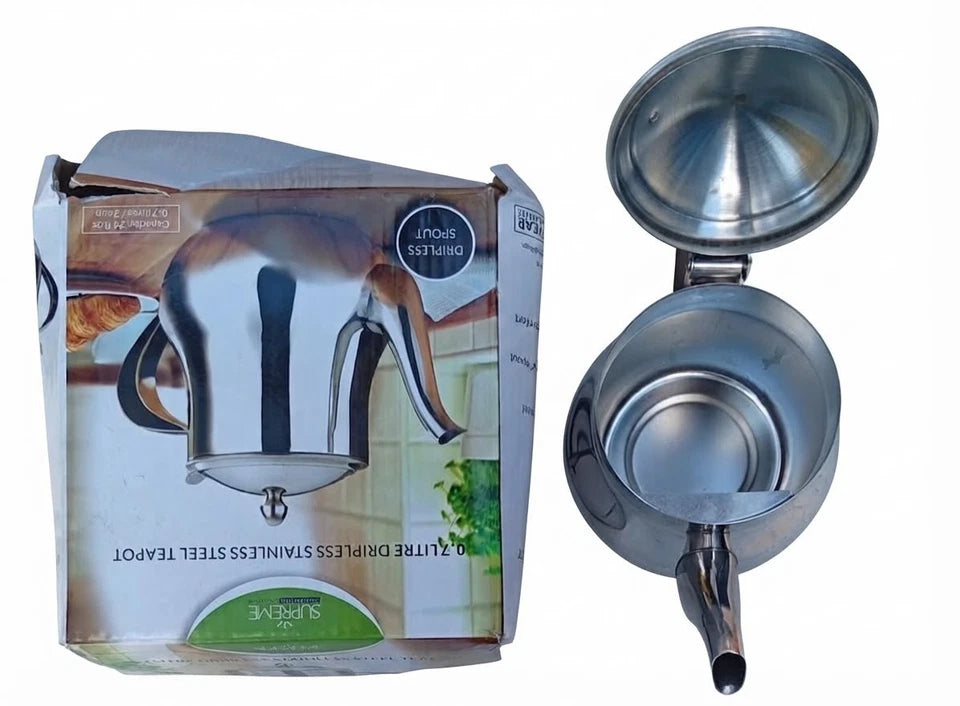 Stainless Steel Teapot Dripless Spout 24fl oz 0.7L - Boxed