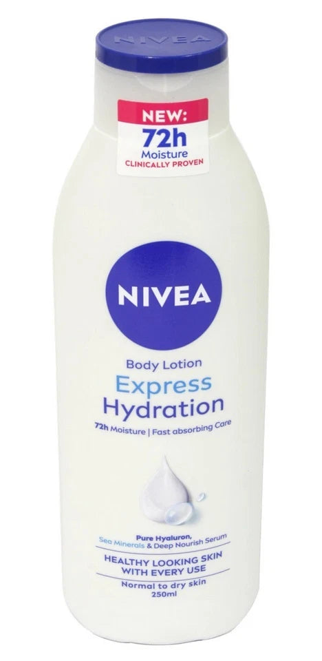 3x NIVEA Express Hydration Body Lotion Normal to Dry Skin 250ml