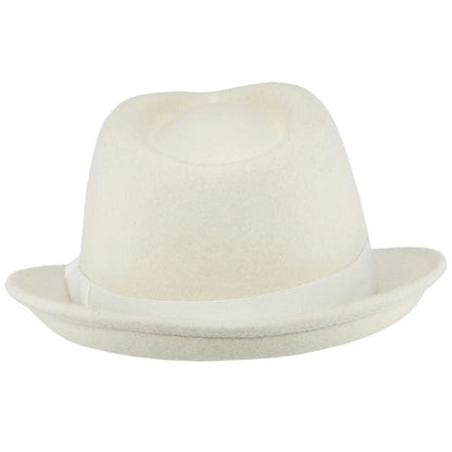 Unisex Mens Women Vintage Classic 100% Felt Wool Fedora Trilby Hat -Large (59cm)