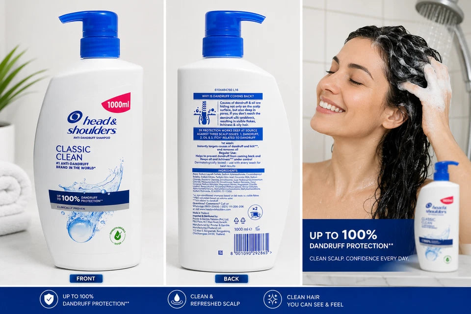 Head & Shoulders Classic Clean Anti-Dandruff Shampoo 1000ml