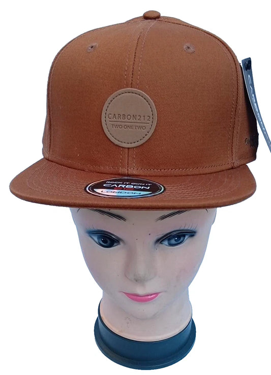 Carbon 212 Camel Snapback Cap Flat Peak Hat One Size Adjustable Unisex