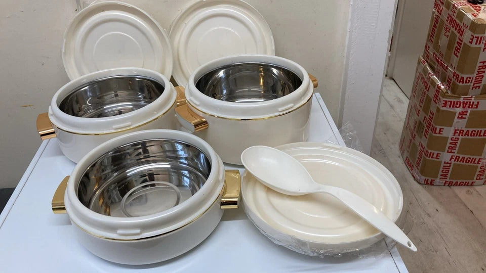 Sheraton Insulated Casserole Set of 3 with serving spoon– Elegant & Durable