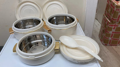 Sheraton Insulated Casserole Set of 3 with serving spoon– Elegant & Durable