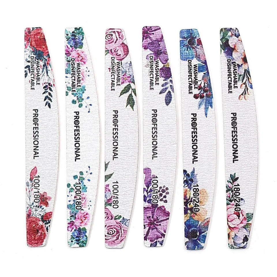 12 pieces Double-Sided Nail Files – 180/240 Grit – Washable & Disinfectable