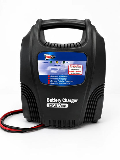 Streetwize 4 Amp 12 Volt Automatic Compact Car Battery Charger