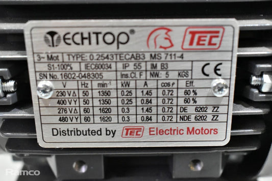 Tec Techtop 0.2543TECAB3 3-phase electric motor - W 205 x D 240 x H 265mm