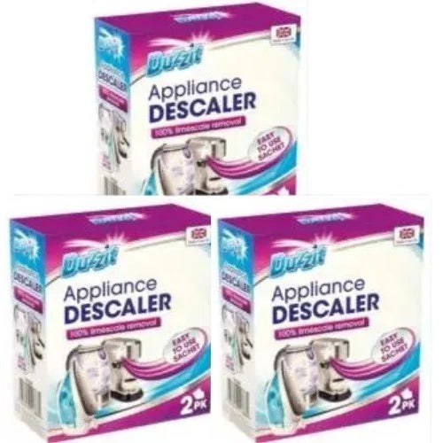 Duzzit Appliance Descaler – 3 Packs x 2 pieces (6 Sachets Total) | 100% Limescale Removal | Easy-to-Use Sachets for Kettles, Dishwashers, Shower Heads &amp; Kitchen Appliances