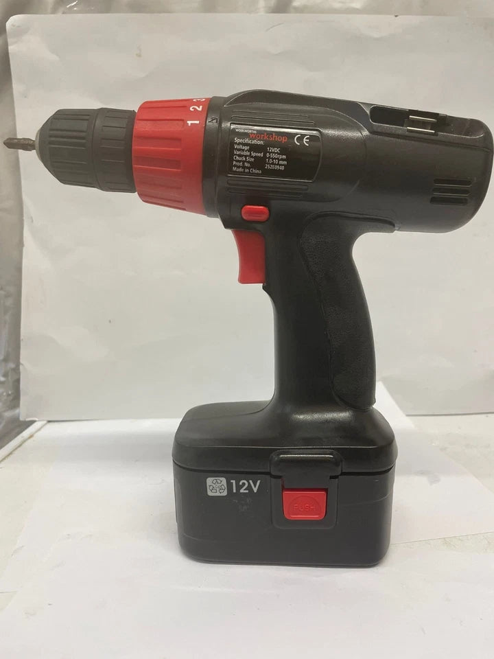 Woolworths Workshop 12V Cordless Drill Driver Black/Red