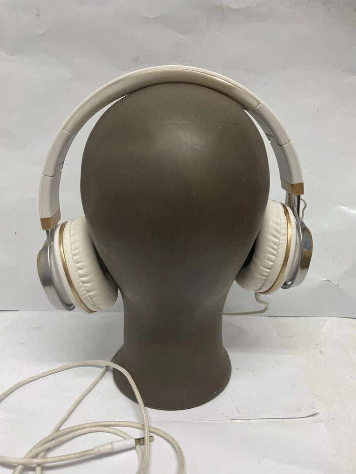 Biensound Over Ear Headphones White Gold Wired Stereo Headphones With Mic