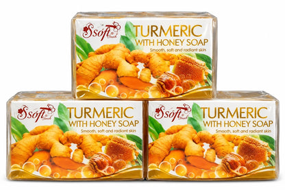 3 x Soft7 Turmeric with Honey Soap Bars